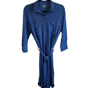 Majestic Filatures | Linen Blend Dress | Rich Blue | Size 2